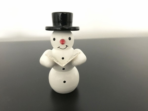 Schneemann mit Notenblatt Dekofigur  aus Holz 5,5cm