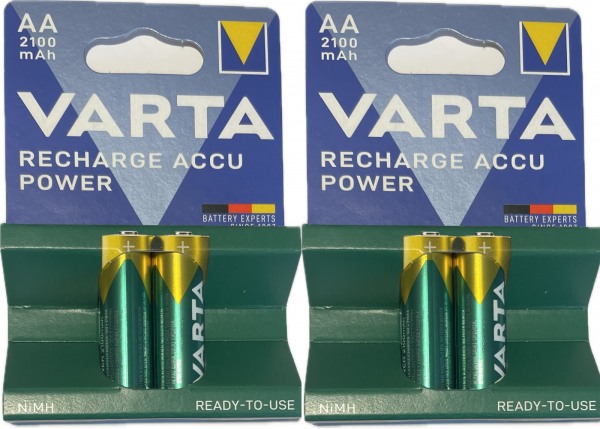 4x Varta Ready 2 Use Akkus 2100mAh f. Canon PowerShot A480