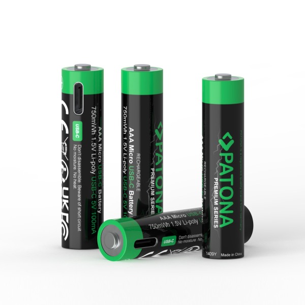 4x Akku Lithium mit USB-C f. Amplicomms PowerTel 702