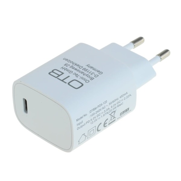 Ladegerät USB-C mit USB Power Delivery USB-PD - 20W weiss